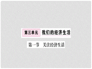 八年級道德與法治上冊 第三單元 我們的經(jīng)濟生活 第一節(jié) 關注經(jīng)濟生活習題課件 湘教版