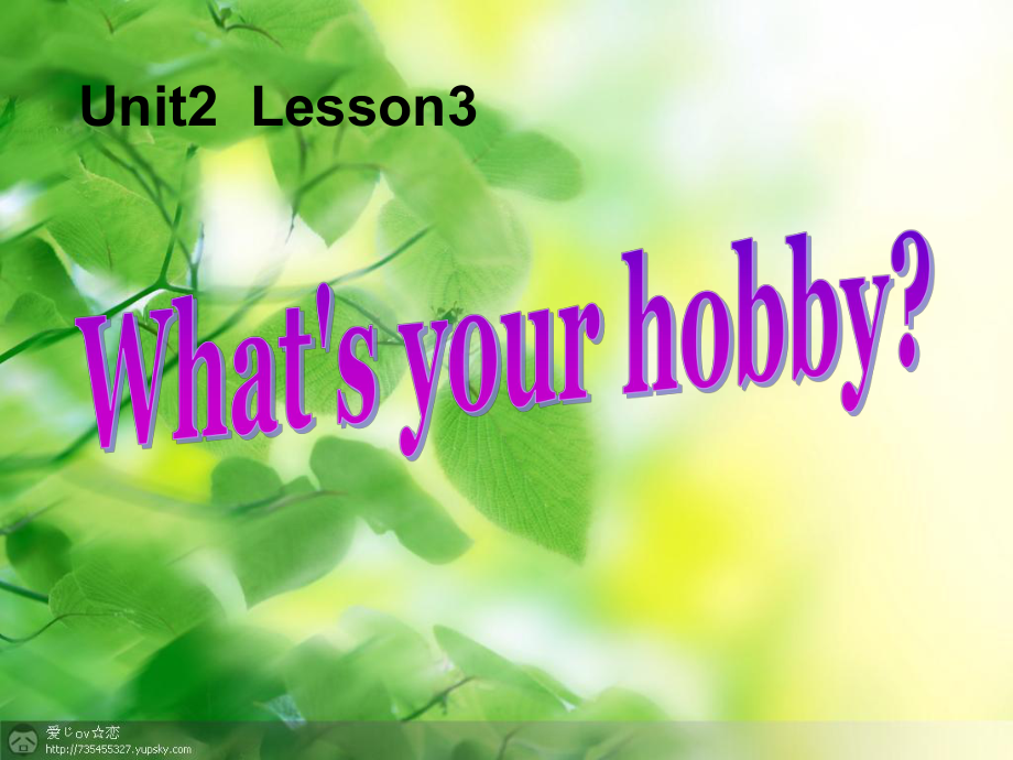 四年級英語上冊 Unit 2 Lesson 3 What’s your hob課件 魯科版_第1頁