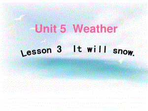 四年級英語上冊 Unit 5 Lesson 3 It will snow課件2 魯科版