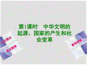 中考歷史復(fù)習方案 第1單元 中國古代史 第1課時 中華文明的起源、國家的產(chǎn)生和社會變革課件 岳麓版