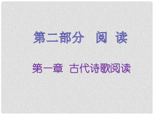 福建省中考語文 第二部分 閱讀 第一章 古代詩歌閱讀復習課件