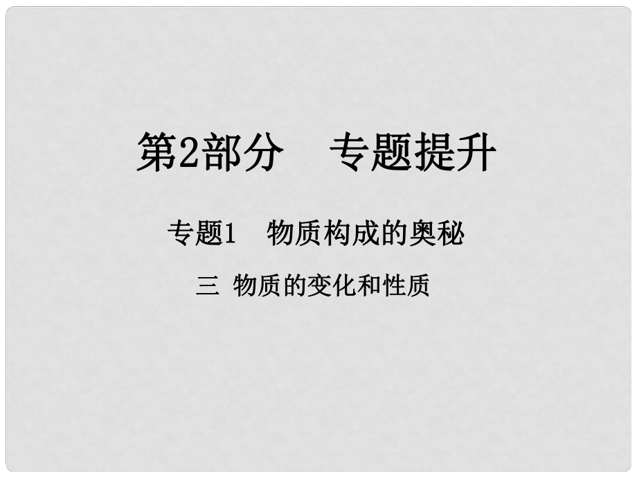 江西省中考化學(xué)總復(fù)習(xí) 第2部分 專題提升 專題1 物質(zhì)構(gòu)成的奧秘 三 物質(zhì)的變化和性質(zhì)課件_第1頁(yè)