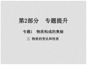 江西省中考化學(xué)總復(fù)習(xí) 第2部分 專題提升 專題1 物質(zhì)構(gòu)成的奧秘 三 物質(zhì)的變化和性質(zhì)課件