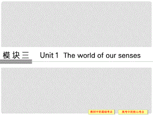 高考英語大一輪復(fù)習(xí) 第1部分 基礎(chǔ)知識考點 Unit 1 The world of our senses課件 牛津譯林版必修3