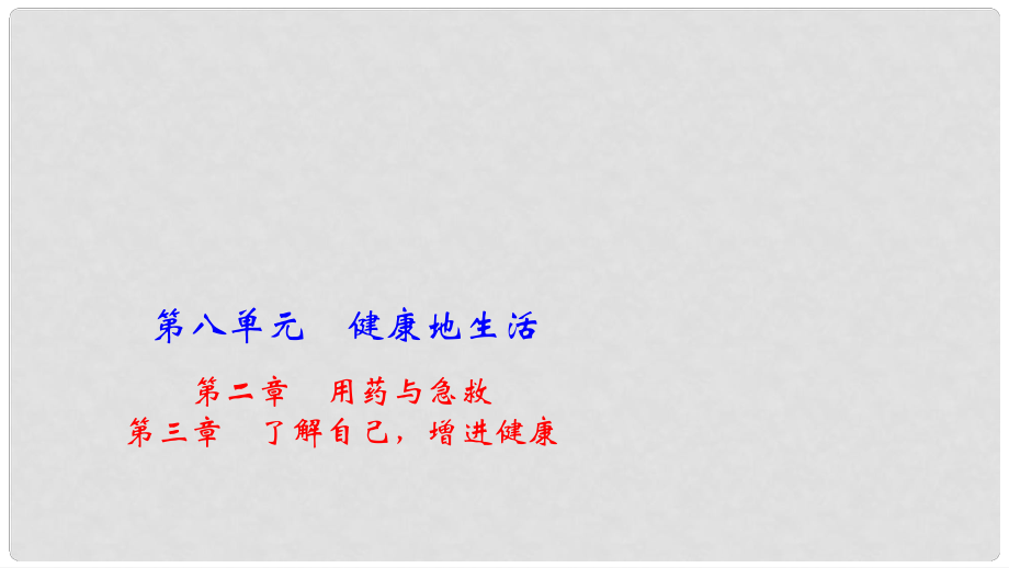 中考生物 第二章 用藥與急救 第三章 了解自己增進(jìn)健康復(fù)習(xí)課件_第1頁(yè)