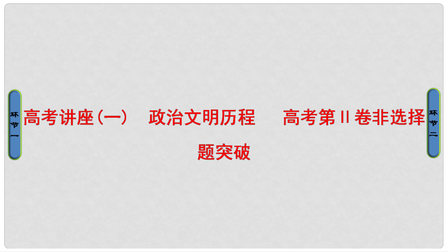 高考歷史一輪復習 高考講座1 政治文明歷程 高考第Ⅱ卷非選擇題突破課件 北師大版_第1頁