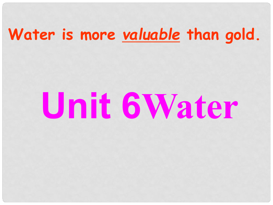 七年級英語下冊 Unit 6 Water課件 牛津廣州版_第1頁