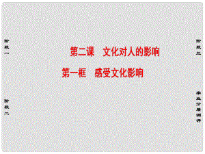 高中政治 第1單元 文化與生活 第2課 文化對(duì)人的影響 第1框 感受文化影響課件 新人教版必修3