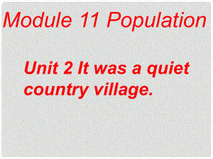 九年級英語上冊 Module 11 Unit 2 It was a quiet country village課件 外研版