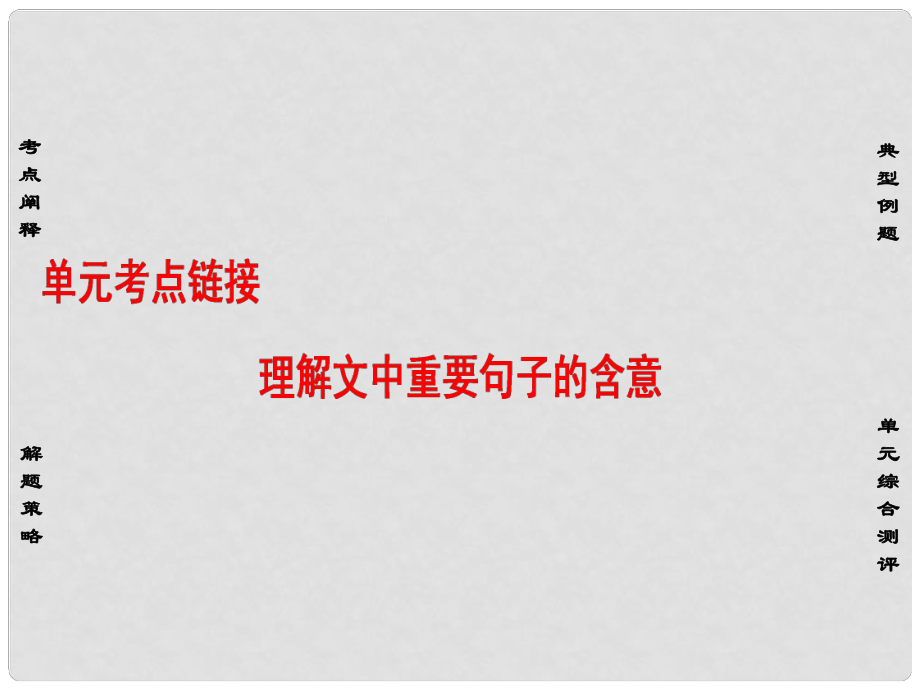 高中語文 第2單元 單元考點(diǎn)鏈接 理解文中重要句子的含意課件 魯人版必修1_第1頁