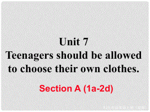 九年級英語全冊 Unit 7 Teenagers should be allowed to choose their own clothes Section A（1a2d）作業(yè)課件 （新版）人教新目標版