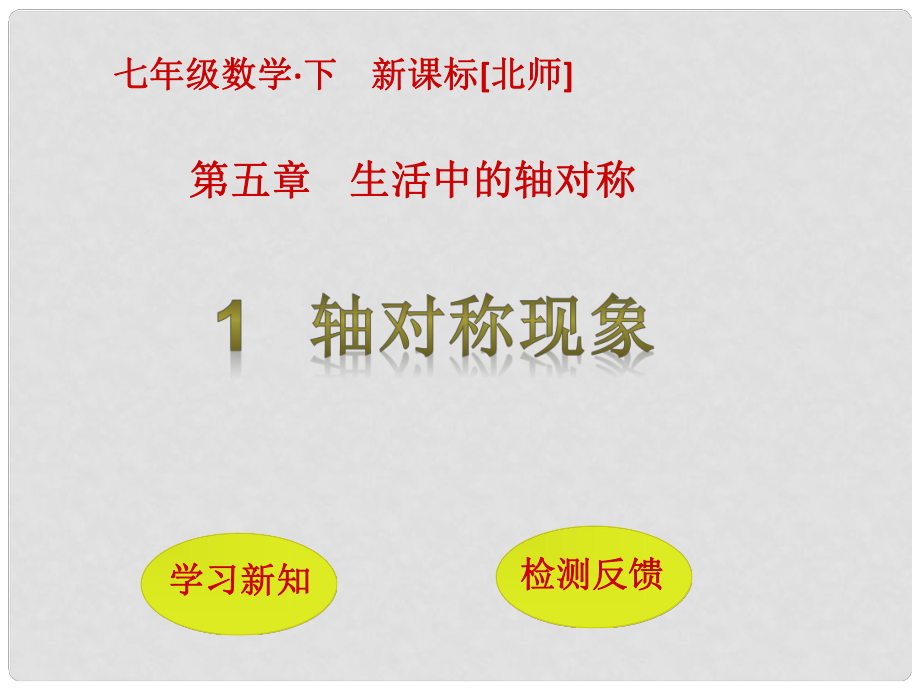 七年級數(shù)學(xué)下冊 5 生活中的軸對稱 1 軸對稱現(xiàn)象課件 （新版）北師大版_第1頁