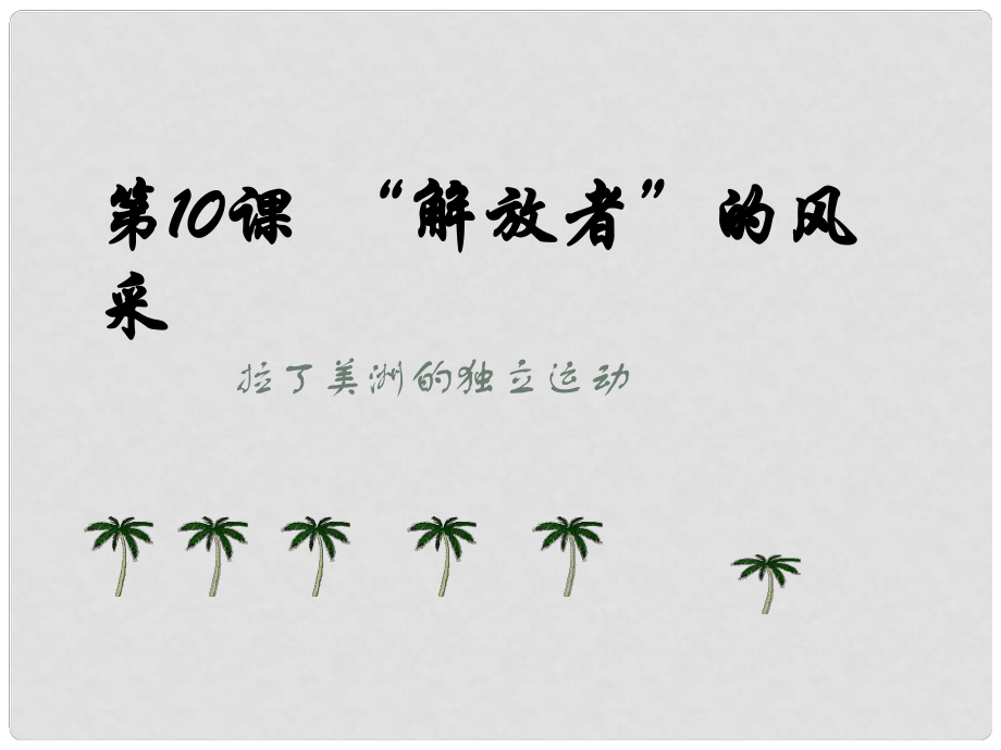 上海市金山区九年级历史上册 第二单元 近代社会的确立与动荡 第10课“解放者”的风采课件 北师大版_第1页