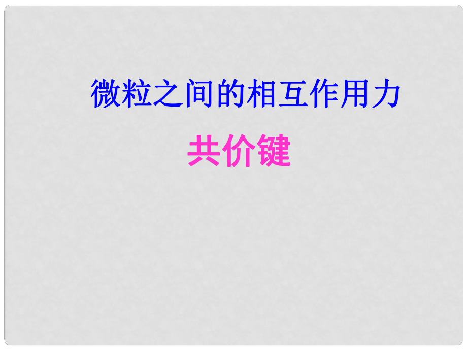 浙江省桐鄉(xiāng)市高三化學(xué) 共價(jià)鍵復(fù)習(xí)課件 新人教版_第1頁(yè)