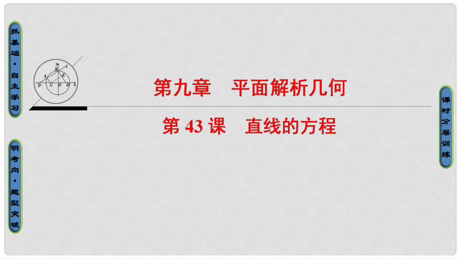 高考数学一轮复习 第九章 平面解析几何 第43课 直线的方程课件_第1页