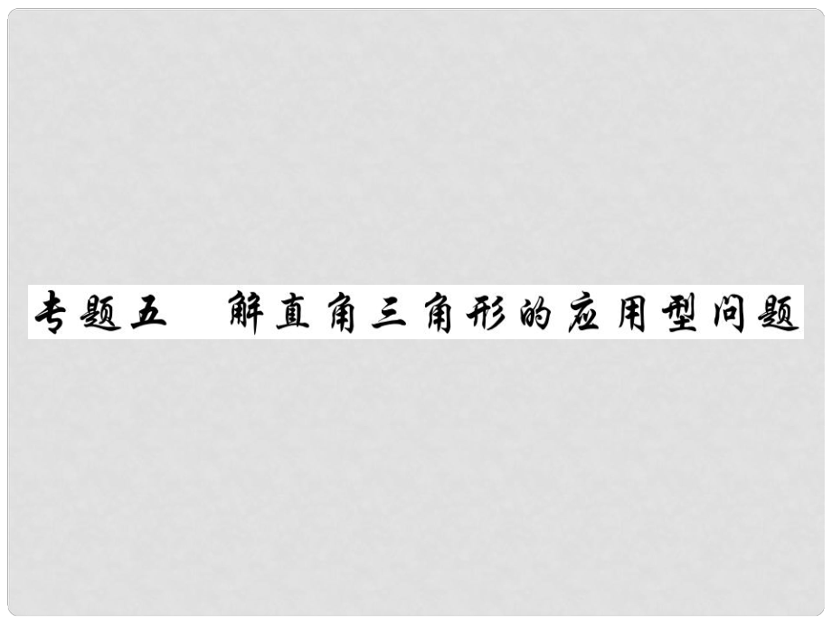 中考數(shù)學總復(fù)習 第二輪 中考專題提升 專題五 解直角三角形的應(yīng)用型問題（講解本）課件_第1頁