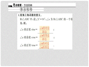 中考數(shù)學(xué) 第20講 銳角三角函數(shù)和解直角三角形課件