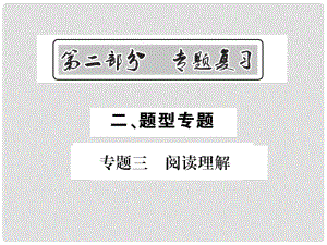 中考英語總復(fù)習(xí) 第二部分 專題復(fù)習(xí) 二 題型專題 專題三 閱讀理解課件 人教新目標(biāo)版