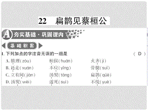 廣西桂林市九年級語文上冊 第六單元 22 扁鵲見蔡桓公習題課件 語文版