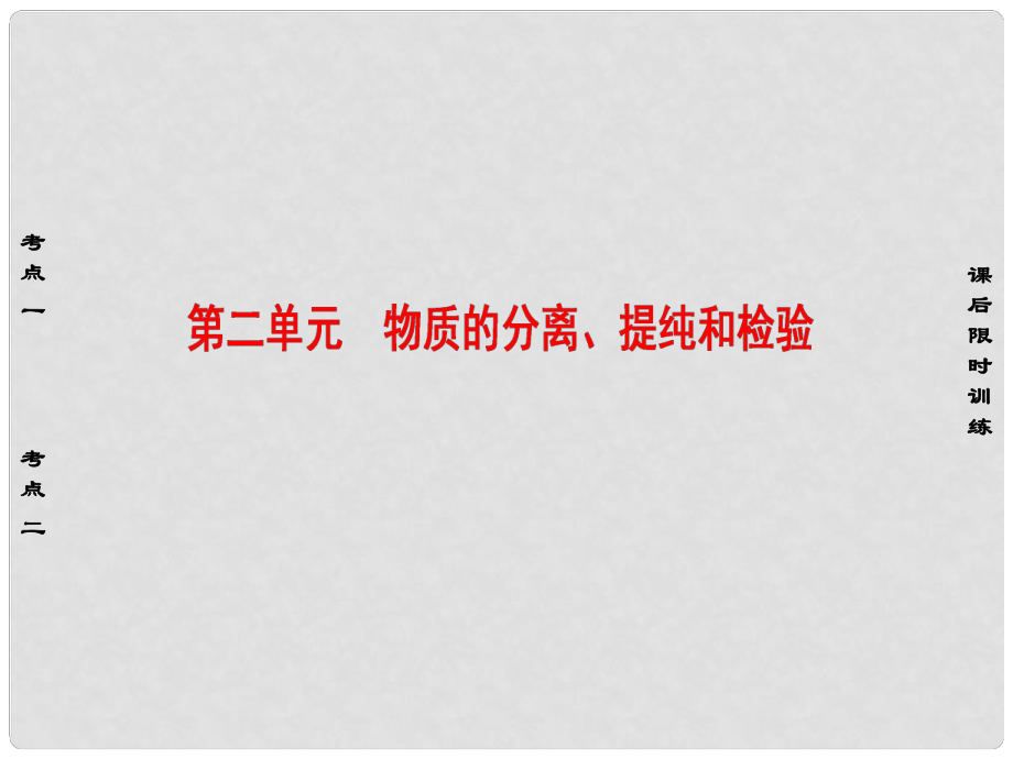 高考化學大一輪復習 專題10 化學實驗基本操作 第2單元 物質的分離、提純和檢驗課件_第1頁