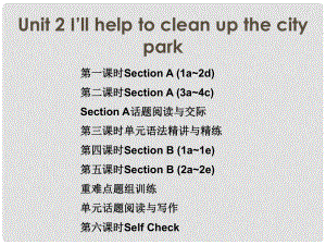 八年級(jí)英語(yǔ)下冊(cè) 隨堂特訓(xùn) Unit 2 I’ll help to clean up the city park課件 （新版）人教新目標(biāo)版