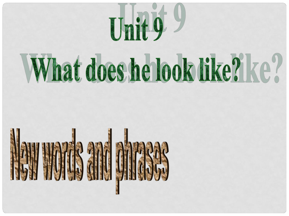 七年級英語下冊 Unit 9 What does he look like（第1課時）New words and phrases課件 （新版）人教新目標版_第1頁