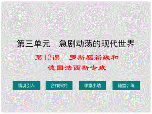 九年級(jí)歷史下冊(cè) 第三單元 第十二課 羅斯福新政和德國(guó)法西斯專政課件 華東師大版