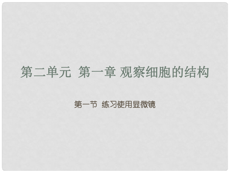 七年級生物上冊 第二單元 第一章 第一節(jié) 練習(xí)使用顯微鏡課件 （新版）新人教版_第1頁