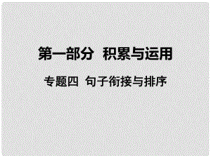 湖南省益陽市中考語文 第一部分 積累與運(yùn)用 專題四 句子銜接與排序課件 北師大版