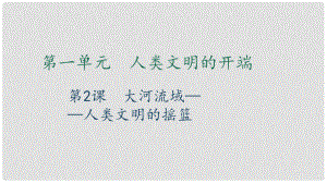 九年級歷史上冊 第一單元 人類文明的開端 第2課 大河流域—人類文明的搖籃習題課件 新人教版