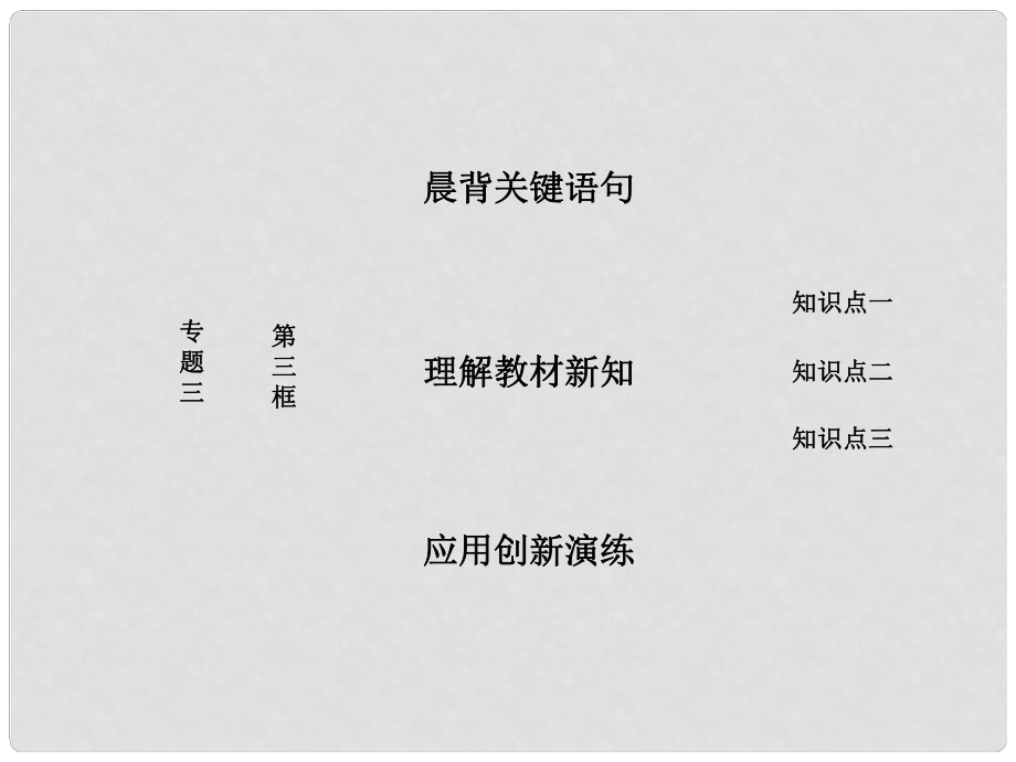 高中政治 專題三 聯(lián)邦制、兩黨制、三權(quán)分立：以美國為例 第三框 美國的三權(quán)分立制課件 新人教版選修3_第1頁