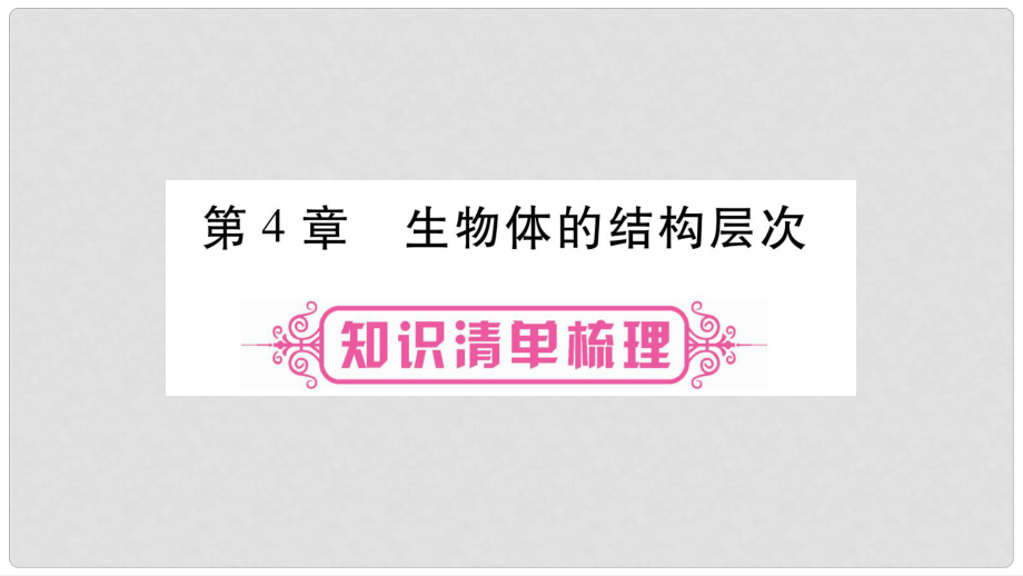 中考生物總復(fù)習(xí) 教材考點(diǎn)梳理 七上 第2單元 生物體的結(jié)構(gòu) 第4章 生物體的結(jié)構(gòu)層次課件 北師大版_第1頁(yè)