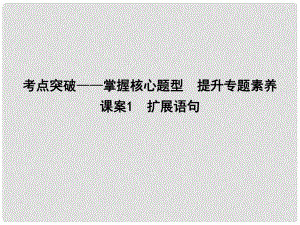 高考語文大一輪復(fù)習(xí) 專題十四 擴(kuò)展語句、壓縮語段 考點(diǎn)突破掌握核心題型 提升專題素養(yǎng) 課案1 擴(kuò)展語句課件