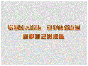 上海市八年級政治下冊 第五單元 與法同行 第17課 尊重別人隱私 維護合法權益 第3框 保護自己的隱私課件 蘇教版