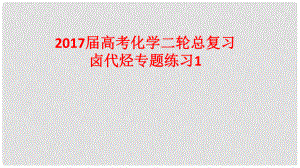 高考化學(xué)二輪總復(fù)習(xí) 專(zhuān)題練習(xí)1 鹵代烴課件