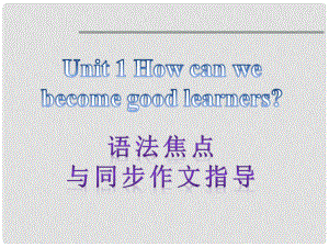 山東省東營(yíng)市墾利區(qū)郝家鎮(zhèn)九年級(jí)英語全冊(cè) Unit 1 How can we become good learners語法焦點(diǎn)課件 （新版）人教新目標(biāo)版