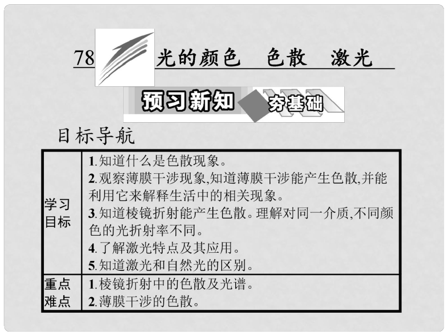 高中物理 第十三章 光 7 光的顏色 色散 8 激光課件 新人教版選修34_第1頁