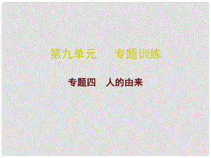 廣東省中考生物總復習 第九單元 專題訓練四 人的由來課件