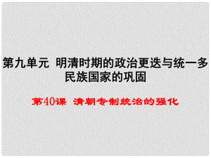 七年級歷史下冊 第40課 清朝專制統(tǒng)治的強化課件 岳麓版