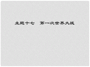 江西省中考歷史 主題十七 第一次世界大戰(zhàn)復(fù)習課件