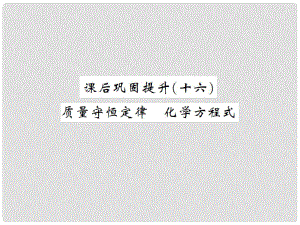 湖南省中考化學 第一篇 系統(tǒng)復習 夯實基礎 課后鞏固提升（十六）質量守恒定律 化學方程式課件