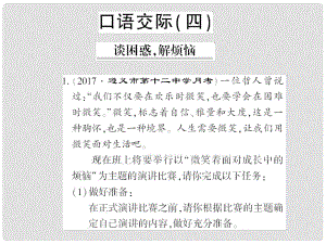 貴州省遵義市九年級(jí)語(yǔ)文上冊(cè) 口語(yǔ)交際四 談困惑解煩惱習(xí)題課件 語(yǔ)文版