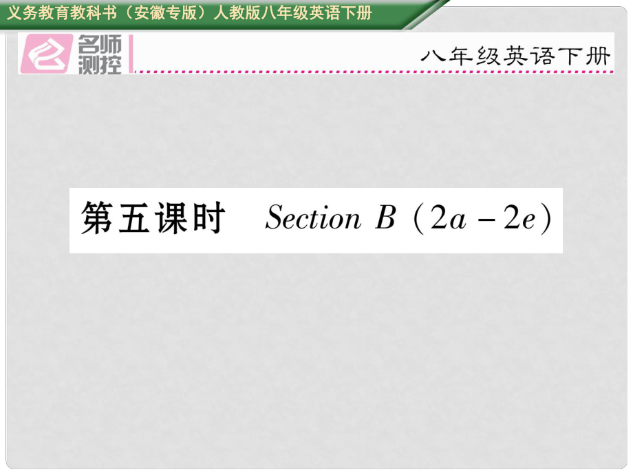 八年級英語下冊 Unit 5 What were you doing when the rainstorm came（第5課時）Section B（2a2e）習題課件 （新版）人教新目標版_第1頁