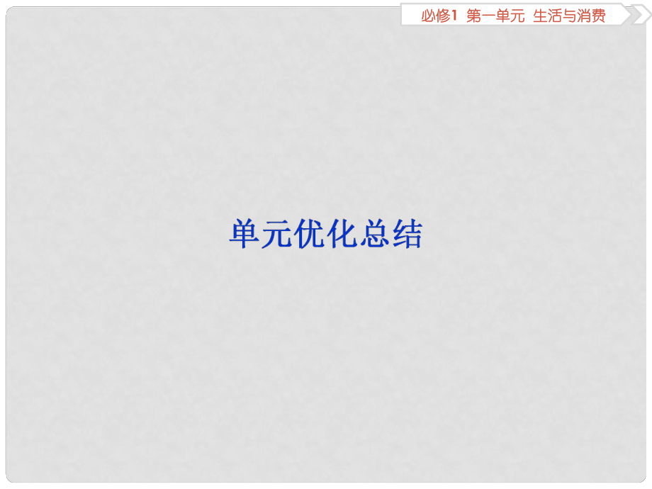 优化方案高考政治总复习 第一单元单元优化总结课件（必修1）_第1页