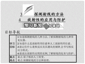 高中物理 第十九章 原子核 3 探測射線的方法 4 放射性的應用與防護課件 新人教版選修35