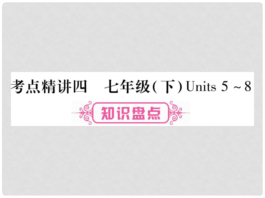 中考英語總復(fù)習(xí) 考點(diǎn)精講4 七下 Units 58課件_第1頁