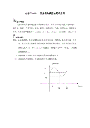 高中數(shù)學(xué)一輪復(fù)習必備：必修四 學(xué)案 405三角函數(shù)