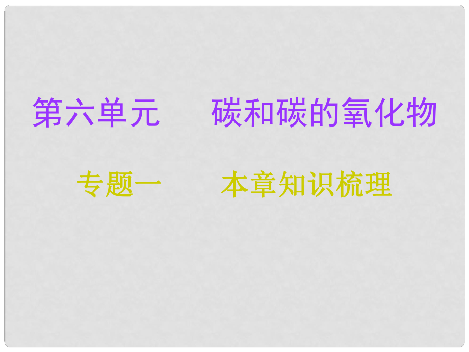 九年級化學上冊 第6單元 碳和碳的氧化物 專題一 本章知識梳理課件 （新版）新人教版_第1頁
