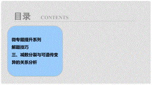 高考生物大一輪復習 第四單元 微專題提升系列 解題技巧 三、減數(shù)分裂與可遺傳變異的關系分析課件