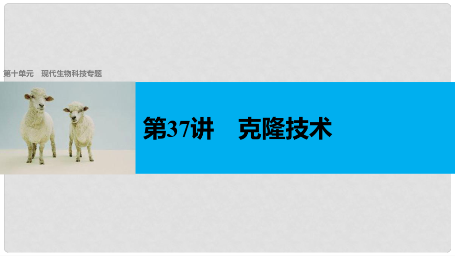 浙江省高考生物 第10單元 現(xiàn)代生物科技專題 第37講 克隆技術(shù)課件_第1頁